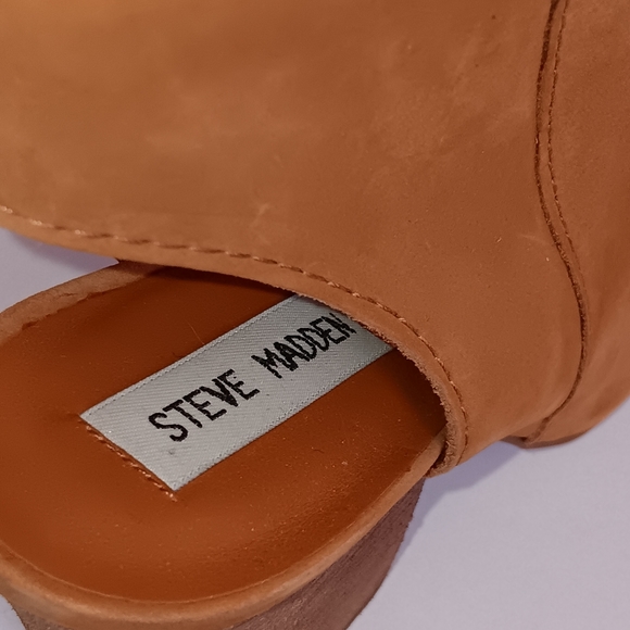 Steve Madden Tulisa Tan Suede Open Toe High Heel Bootie 8M - Picture 5 of 9